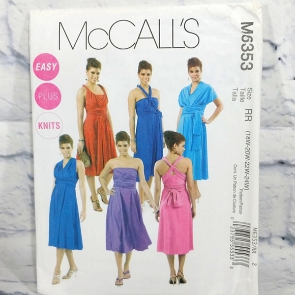 McCall's Other - 🎟️BOGO FREE🎟️ McCall's Dress Sewing Pattern M6353 Easy Plus Knits Sz 18W-24W